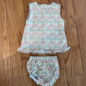 Stitchy Fish just keep blooming diaper set